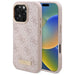 Калъф Guess 4G Logo Plate MagSafe iPhone 16 Pro - розов