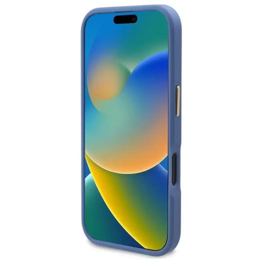 Калъф Guess 4G Logo Plate MagSafe за iPhone 16 Plus - син