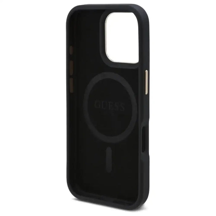 Калъф Guess 4G Logo Plate MagSafe за iPhone 16 Pro - черен