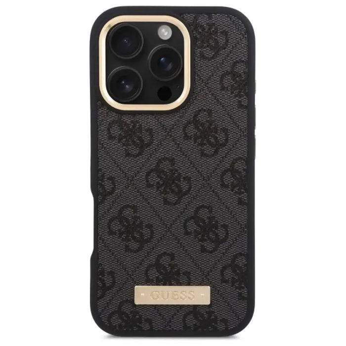 Калъф Guess 4G Logo Plate MagSafe за iPhone 16 Pro - черен