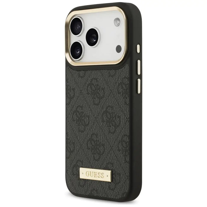 Калъф Guess 4G Logo Plate MagSafe за iPhone 17 Pro - черен