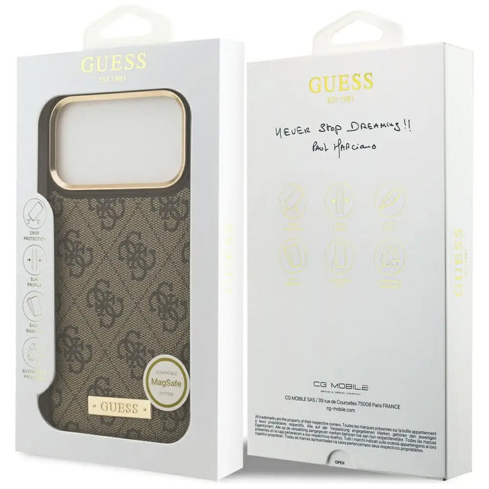 Калъф Guess 4G Logo Plate MagSafe за iPhone 17 Pro Max