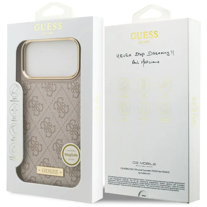 Калъф Guess 4G Logo Plate MagSafe за iPhone 17 Pro Max