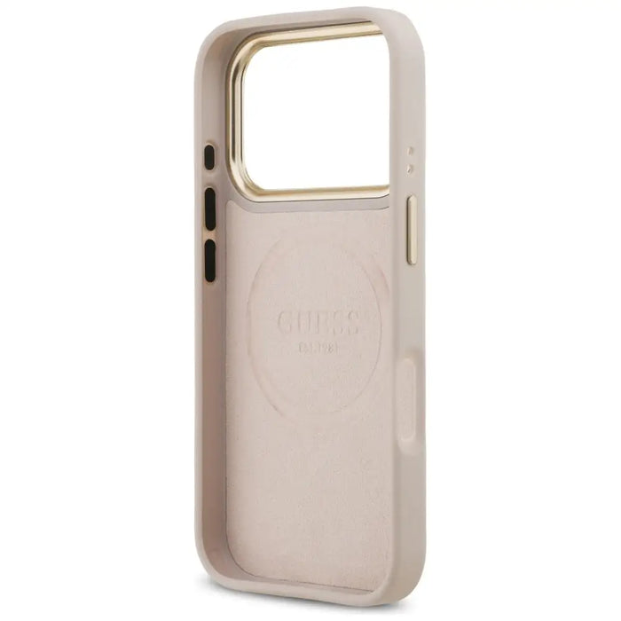 Калъф Guess 4G Logo Plate MagSafe за iPhone 17 Pro - розов