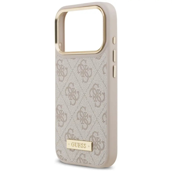 Калъф Guess 4G Logo Plate MagSafe за iPhone 17 Pro - розов