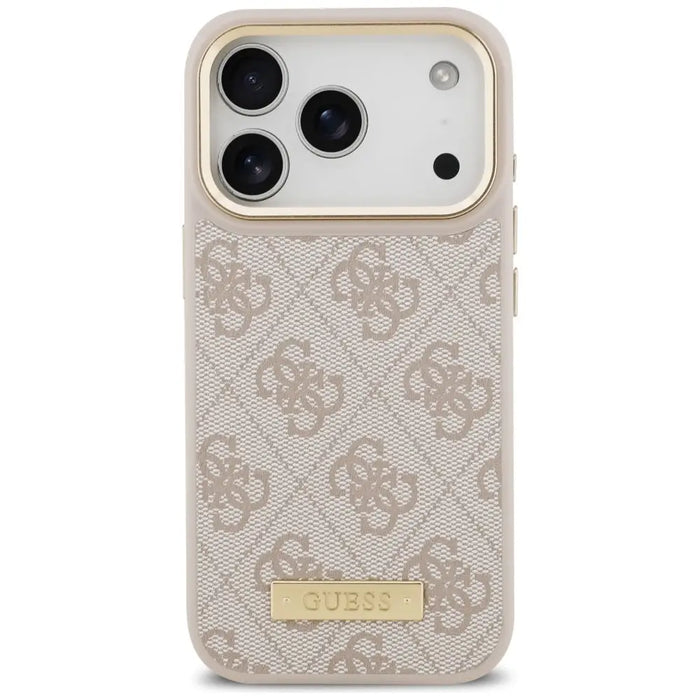 Калъф Guess 4G Logo Plate MagSafe за iPhone 17 Pro - розов
