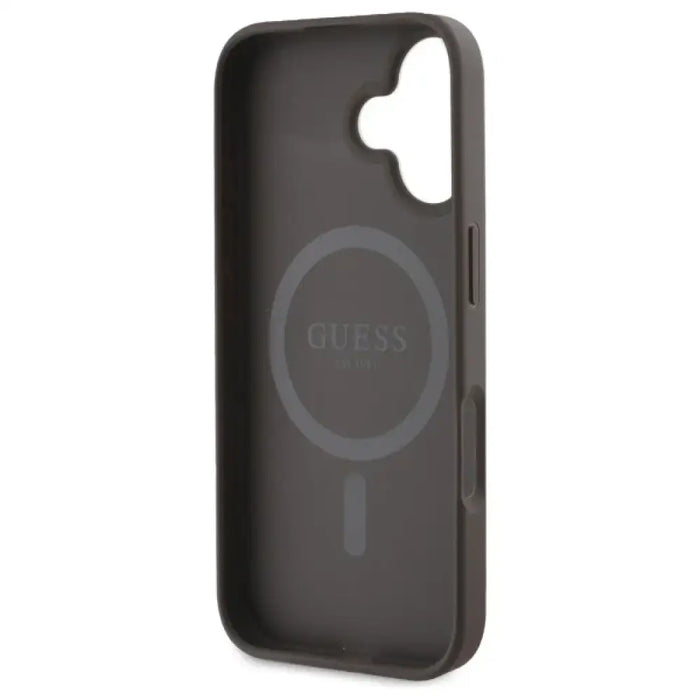 Калъф Guess 4G Printed Stripes MagSafe iPhone 16 - кафяв