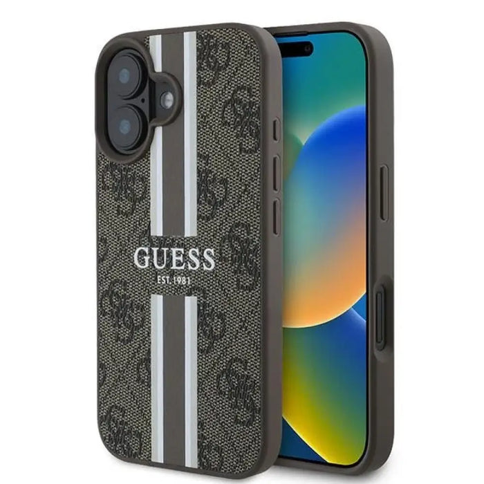 Калъф Guess 4G Printed Stripes MagSafe iPhone 16 Plus