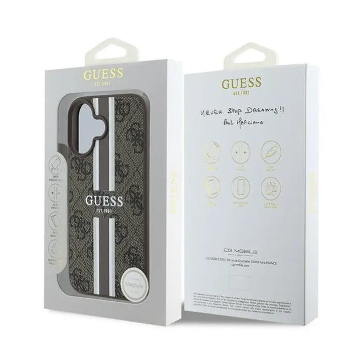 Калъф Guess 4G Printed Stripes MagSafe iPhone 16 Plus