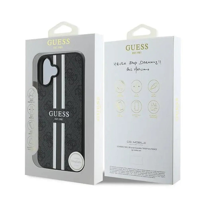 Калъф Guess 4G Printed Stripes MagSafe за iPhone 16 Plus