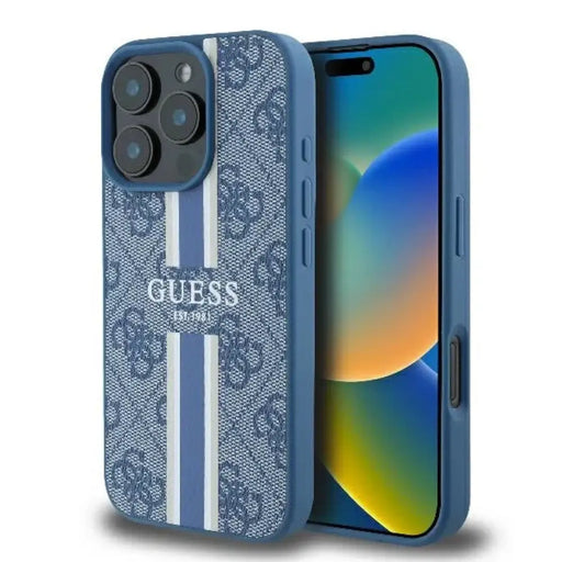 Калъф Guess 4G Printed Stripes MagSafe за iPhone 16 Pro