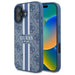 Калъф Guess 4G Printed Stripes MagSafe за iPhone 16 - син
