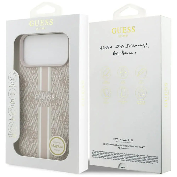 Калъф Guess 4G Printed Stripes MagSafe за iPhone 17 Pro Max