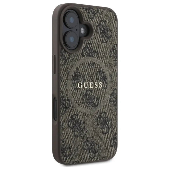 Калъф Guess 4G Ring Classic Logo MagSafe iPhone 16 - кафяв
