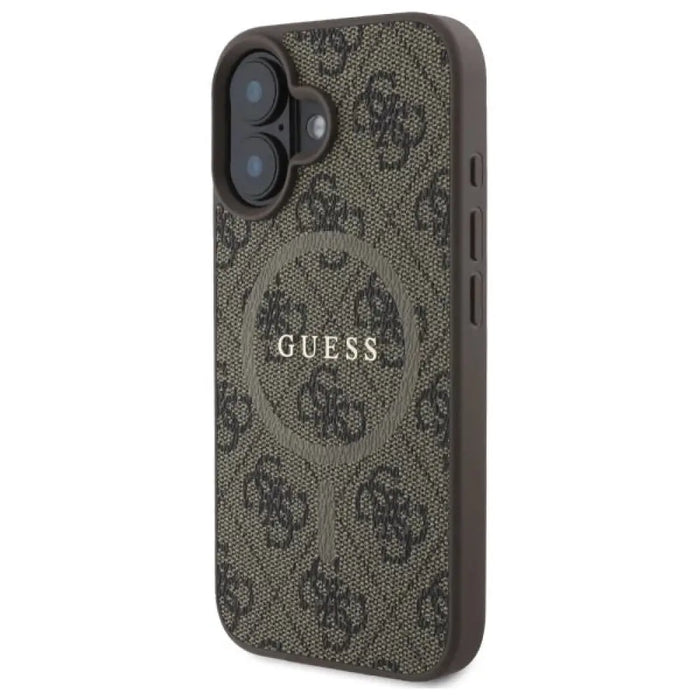 Калъф Guess 4G Ring Classic Logo MagSafe iPhone 16 - кафяв