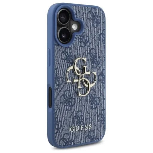 Калъф Guess 4G с голямо лого за iPhone 16 - син
