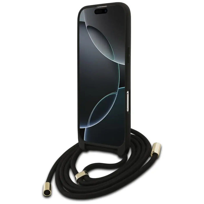 Калъф Guess 4G с голямо лого и кабел през рамо за iPhone