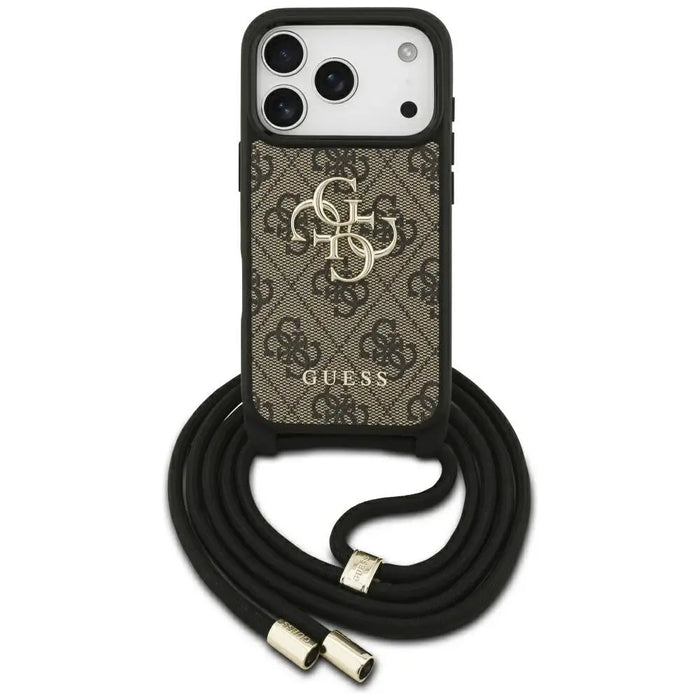 Калъф Guess 4G с голямо лого и кабел за iPhone 17 Pro