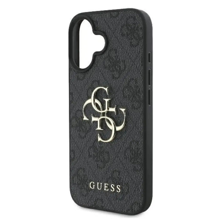 Калъф Guess 4G с голямо лого за iPhone 16 - черен
