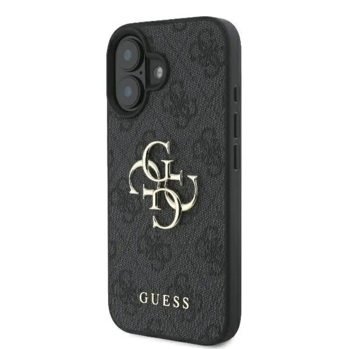 Калъф Guess 4G с голямо лого за iPhone 16 - черен