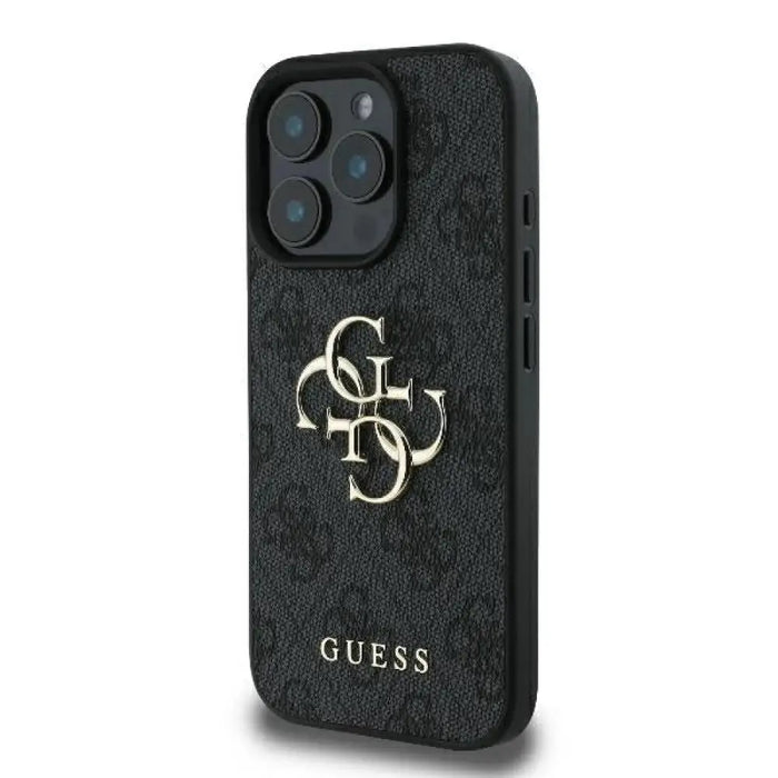 Калъф Guess 4G с голямо лого за iPhone 16 Pro Max - черен