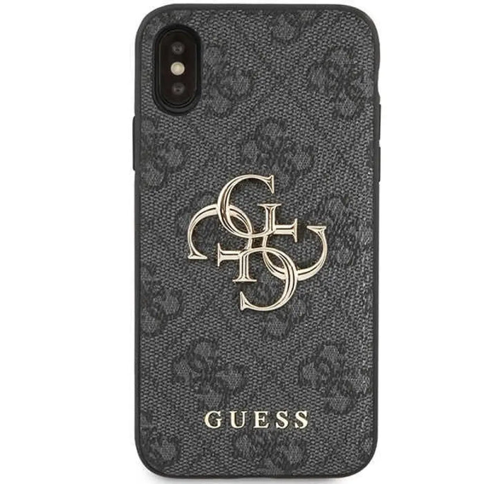 Калъф Guess 4G с голямо метално лого за iPhone X/XS - сив