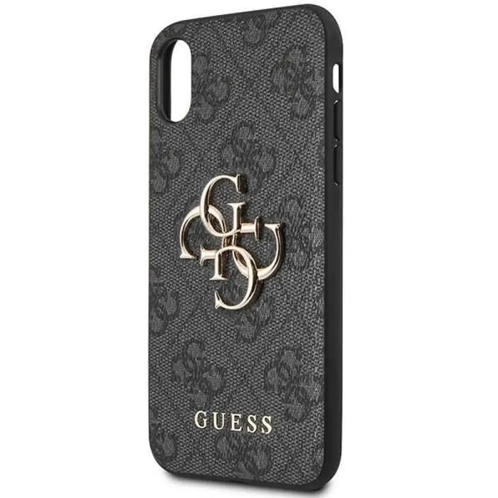 Калъф Guess 4G с голямо метално лого за iPhone X/XS - сив