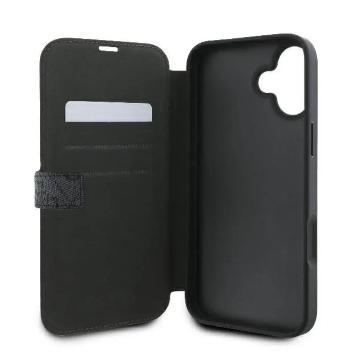 Калъф Guess 4G с метално лого за iPhone 16 Plus - черен