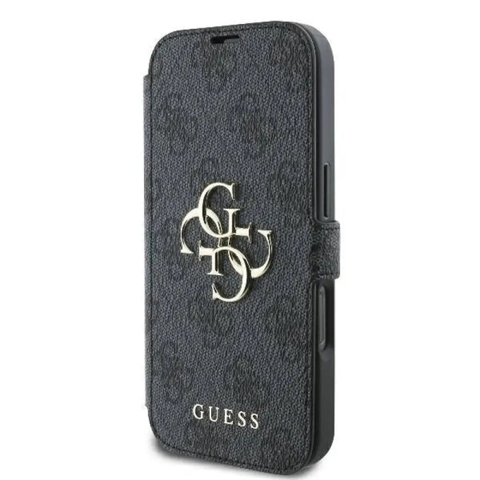 Калъф Guess 4G с метално лого за iPhone 16 Pro - черен