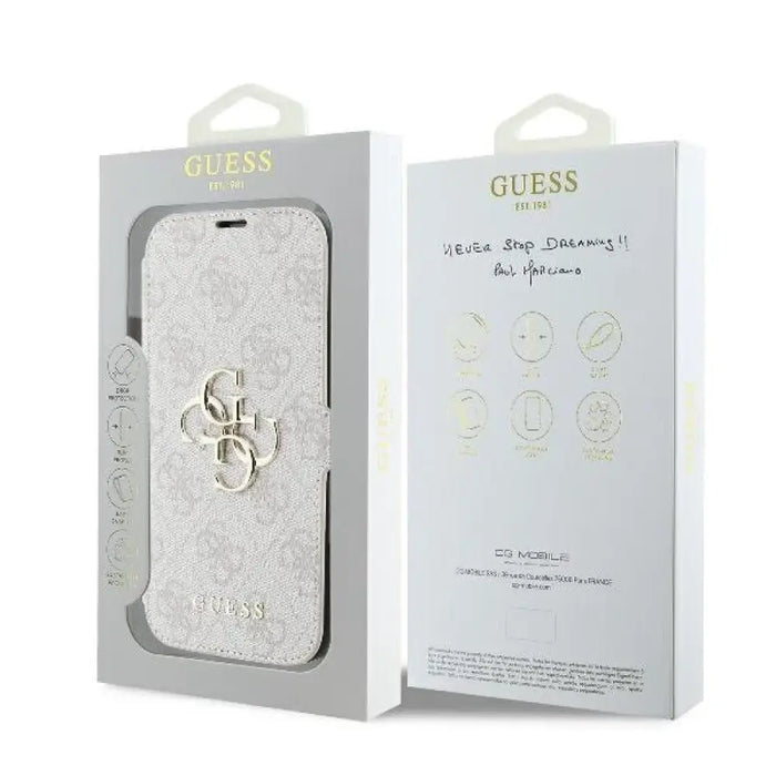 Калъф Guess 4G с метално лого за iPhone 16 Pro - розов