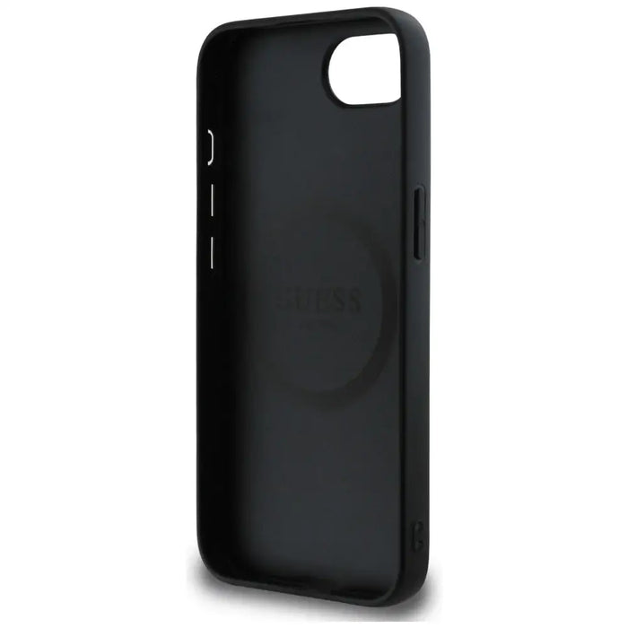 Калъф Guess 4G Script Logo MagSafe за iPhone 16e - черен