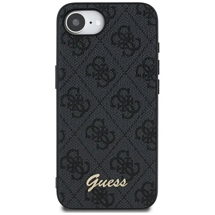 Калъф Guess 4G Script Logo MagSafe за iPhone 16e - черен