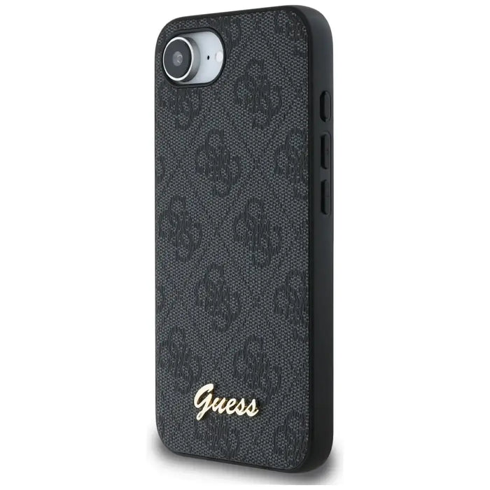 Калъф Guess 4G Script Logo MagSafe за iPhone 16e - черен