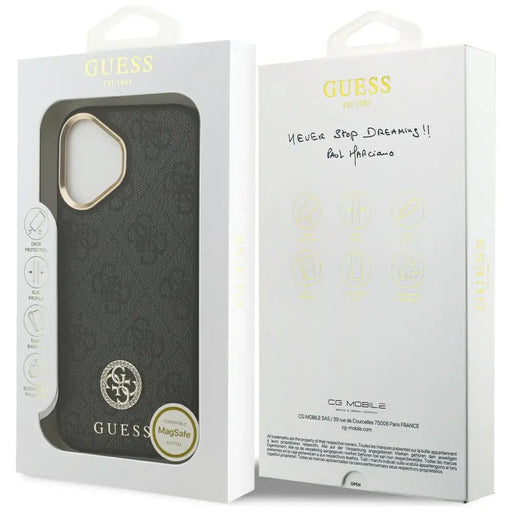 Калъф Guess 4G Strass Logo MagSafe за iPhone 17 - черен