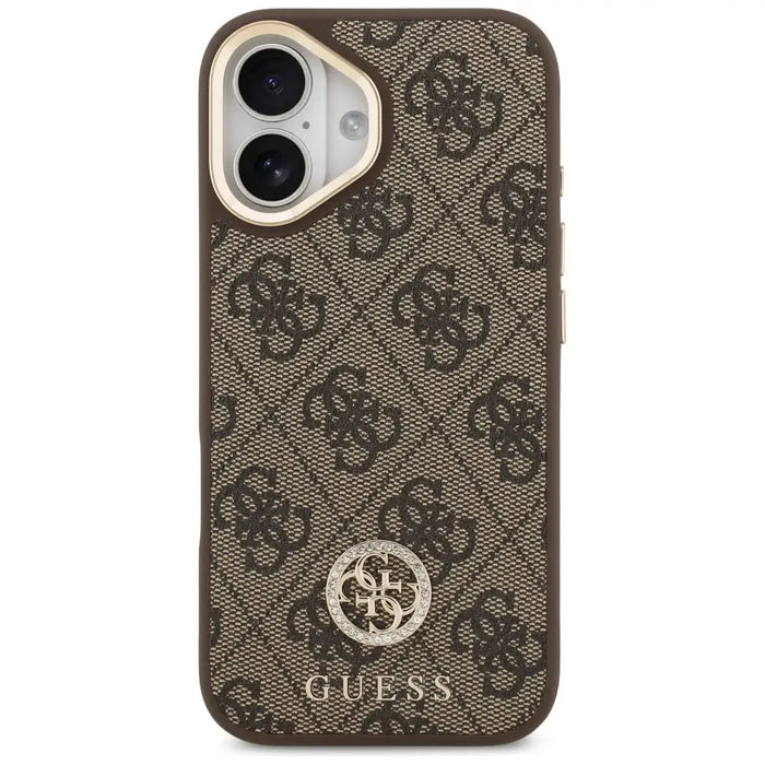 Калъф Guess 4G Strass Logo MagSafe за iPhone 17 - кафяв