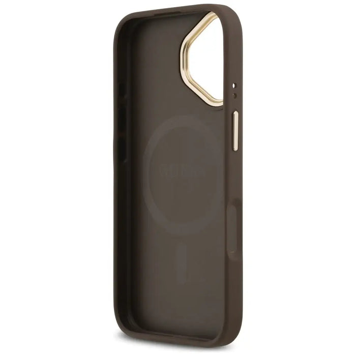 Калъф Guess 4G Strass Logo MagSafe за iPhone 17 - кафяв