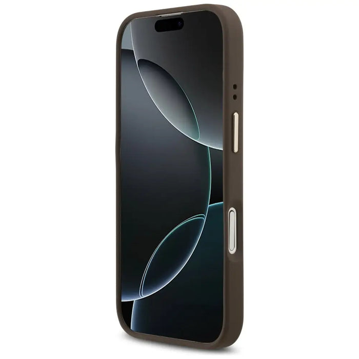Калъф Guess 4G Strass Logo MagSafe за iPhone 17 - кафяв