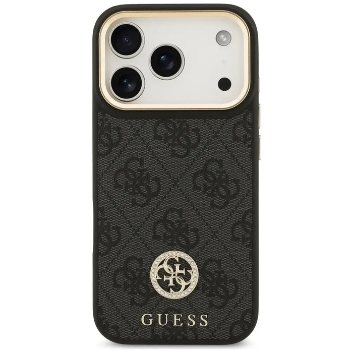 Калъф Guess 4G Strass Logo MagSafe за iPhone 17 Pro - черен