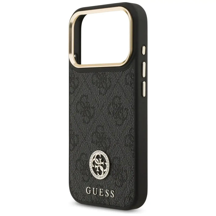 Калъф Guess 4G Strass Logo MagSafe за iPhone 17 Pro - черен