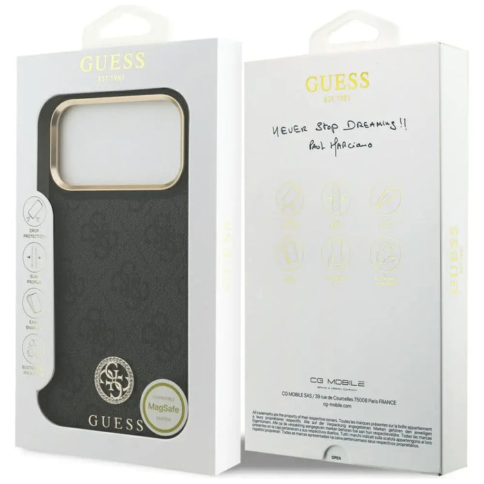 Калъф Guess 4G Strass Logo MagSafe за iPhone 17 Pro Max
