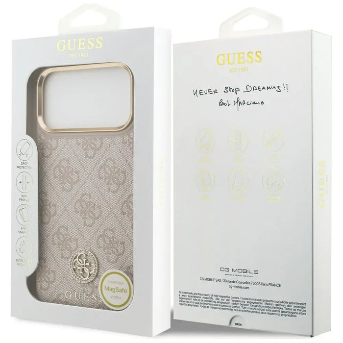 Калъф Guess 4G Strass Logo MagSafe за iPhone 17 Pro Max