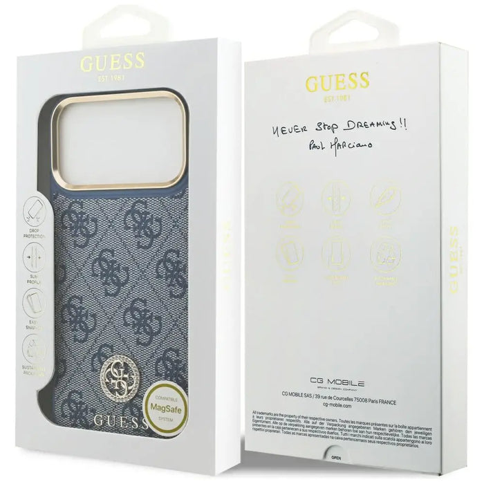 Калъф Guess 4G Strass Logo MagSafe за iPhone 17 Pro Max