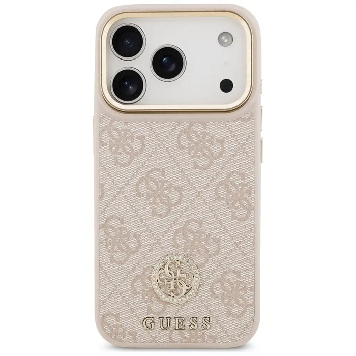 Калъф Guess 4G Strass Logo MagSafe за iPhone 17 Pro - розов