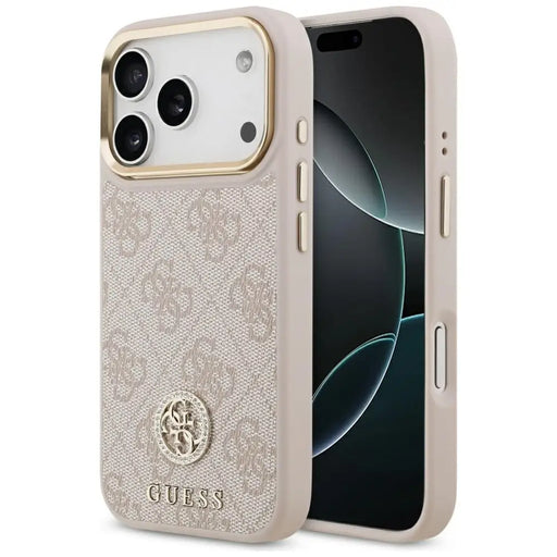 Калъф Guess 4G Strass Logo MagSafe за iPhone 17 Pro - розов