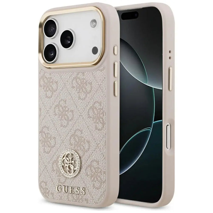 Калъф Guess 4G Strass Logo MagSafe за iPhone 17 Pro - розов