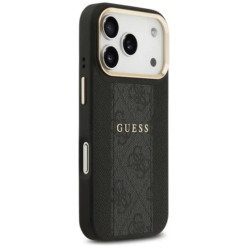 Калъф Guess 4G Stripe MagSafe за iPhone 17 Pro - черен
