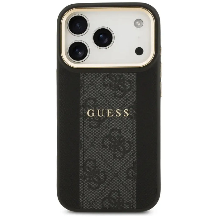 Калъф Guess 4G Stripe MagSafe за iPhone 17 Pro - черен