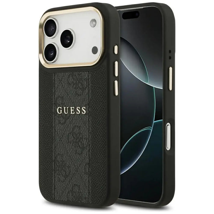Калъф Guess 4G Stripe MagSafe за iPhone 17 Pro - черен