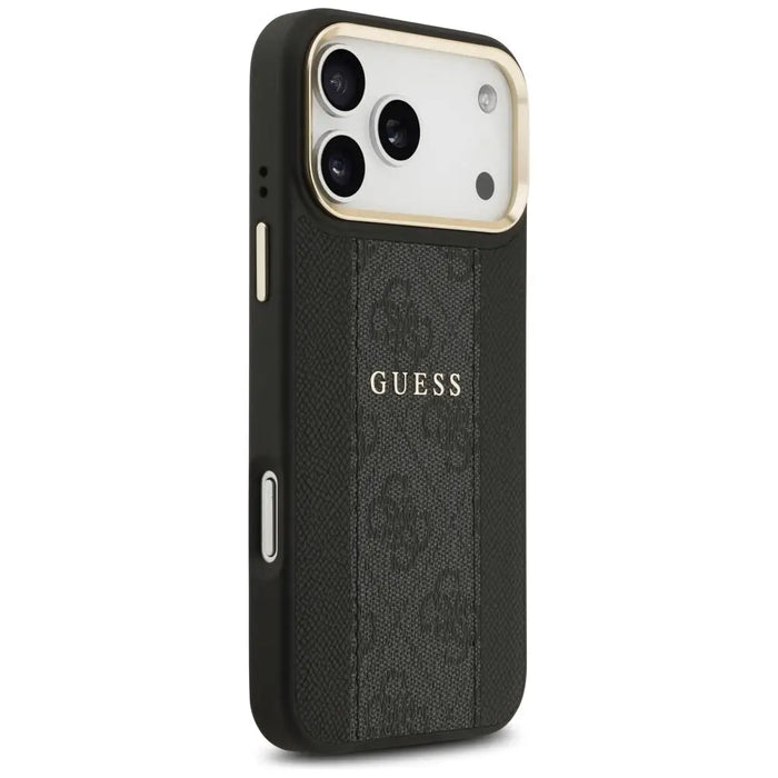 Калъф Guess 4G Stripe MagSafe за iPhone 17 Pro Max - черен