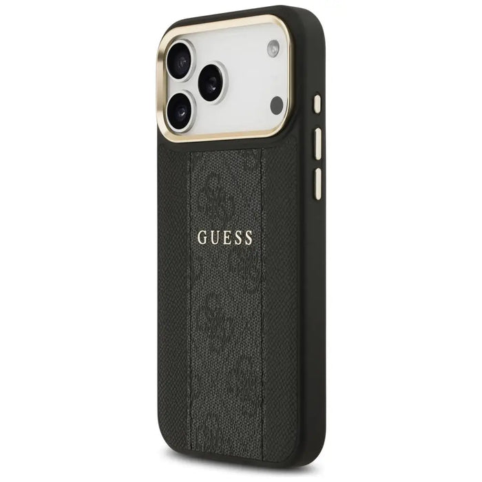 Калъф Guess 4G Stripe MagSafe за iPhone 17 Pro Max - черен